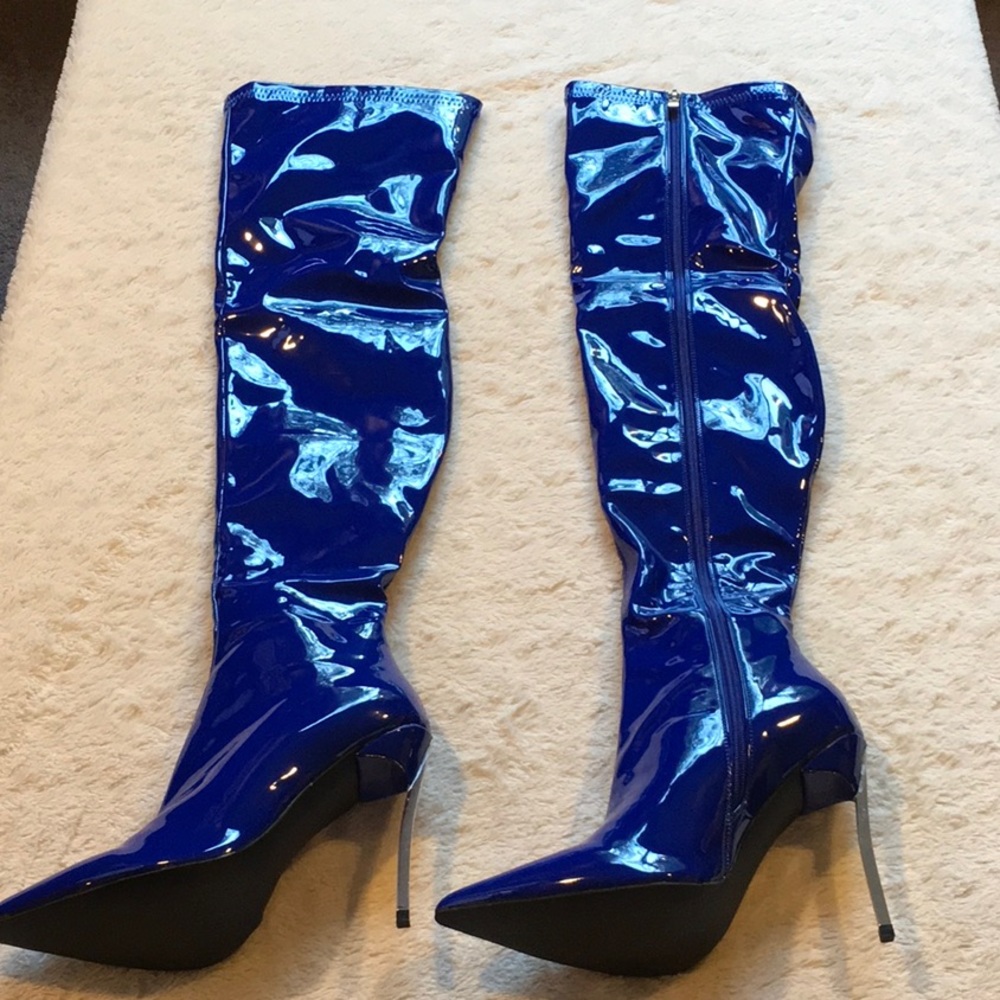 Womens Unbranded Thigh High Patent High Heel Boots, Size 9, NWOT
